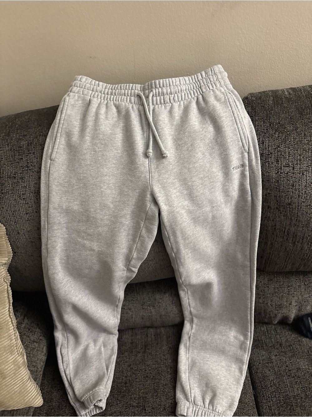 TNA Cozy Fleece Sweatpants in Light Gray